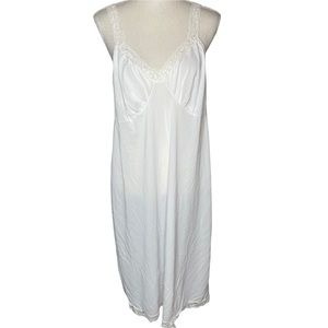 Shadowline White Gown Lingerie Size 42 Vintage Made in USA